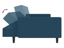 Sofá-cama de 2 lugares veludo azul