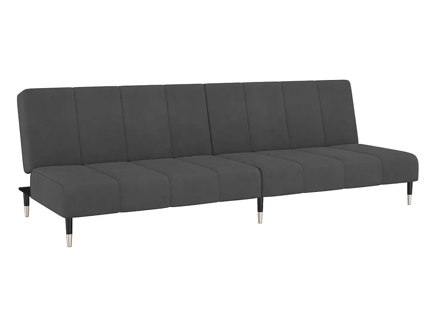 Sofá-cama de 2 lugares veludo cinzento-escuro PT276059