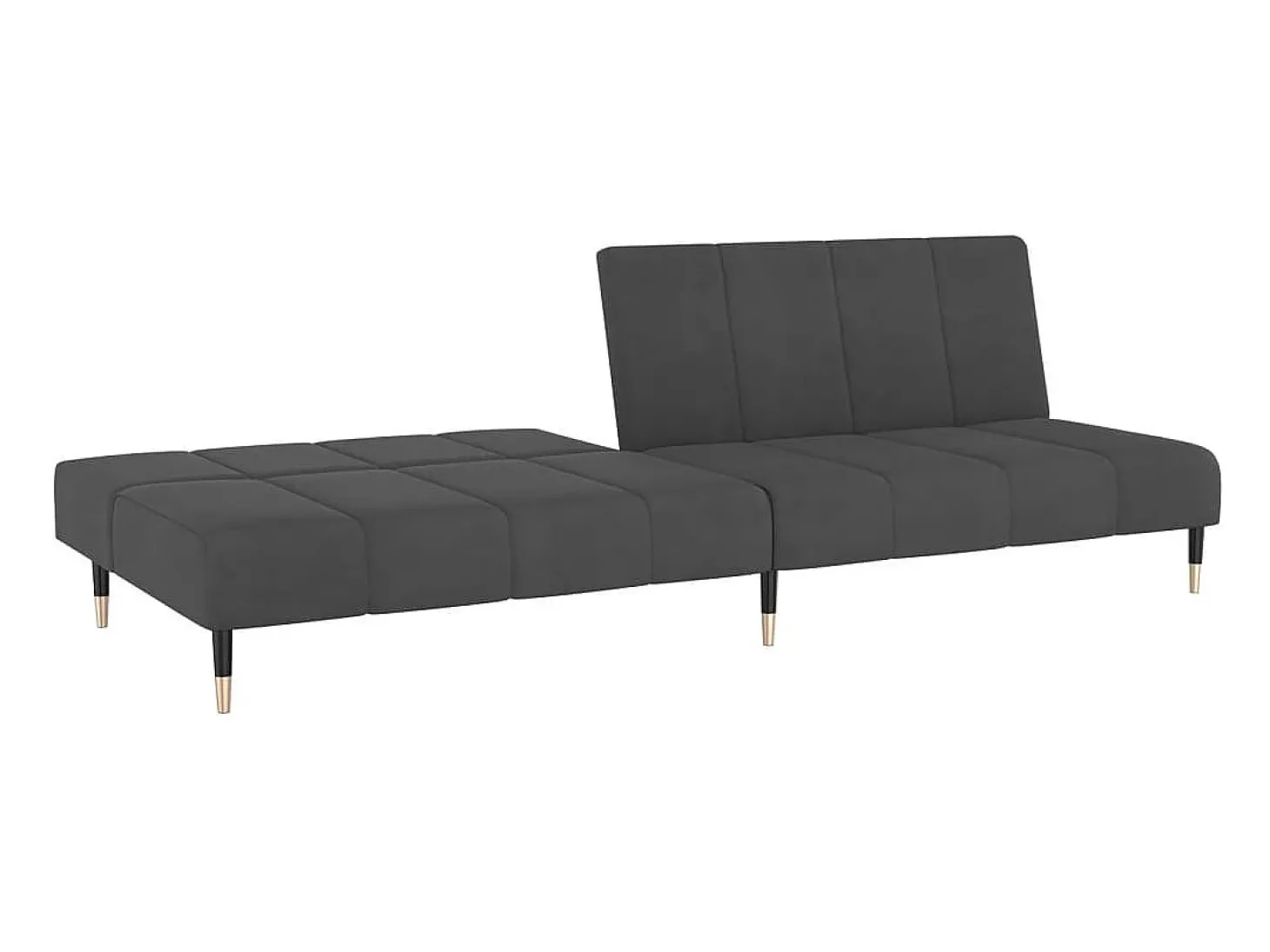 Sofá-cama de 2 lugares veludo cinzento-escuro PT276059