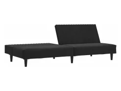 Sofá-cama de 2 lugares veludo preto PT922827