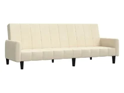 Sofá-cama de 2 lugares veludo cor creme PT737270