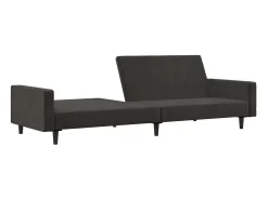 Sofá-cama de 2 lugares veludo cinzento-escuro PT255144