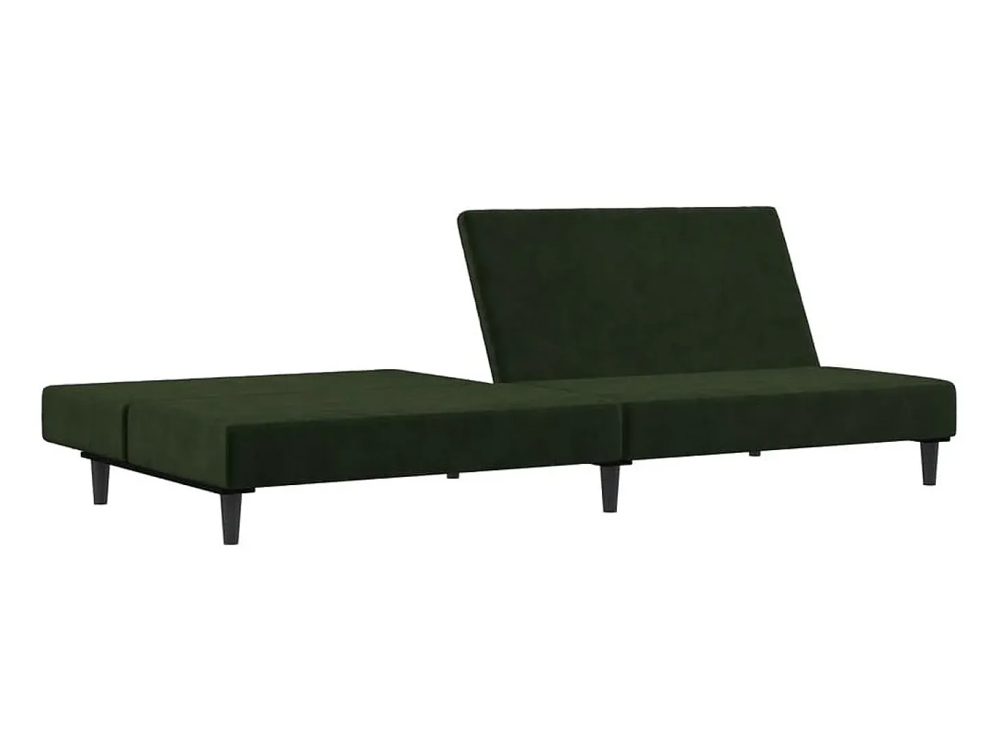 Sofá-cama de 2 lugares veludo verde-escuro PT564970