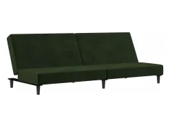 Sofá-cama de 2 lugares veludo verde-escuro PT564970