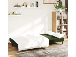 Sofá-cama de 2 lugares veludo verde-escuro PT564970