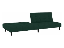 Sofá-cama de 2 lugares veludo verde-escuro