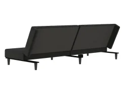 Sofá-cama de 2 lugares veludo preto