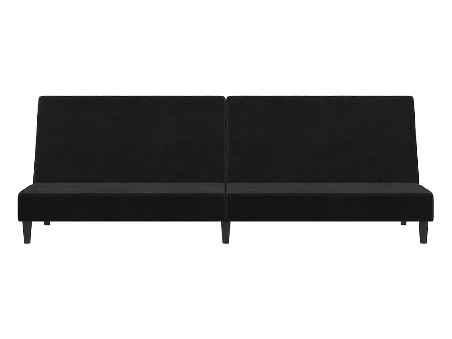 Sofá-cama de 2 lugares veludo preto