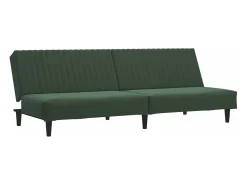Sofá-cama de 2 lugares veludo verde-escuro PT605605
