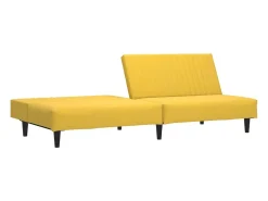 Sofá-cama de 2 lugares veludo amarelo PT267903