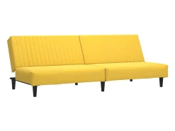 Sofá-cama de 2 lugares veludo amarelo PT267903