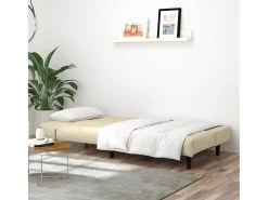 Sofá-cama de 2 lugares veludo cor creme PT650879