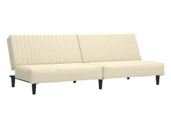 Sofá-cama de 2 lugares veludo cor creme PT650879