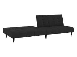 Sofá-cama de 2 lugares veludo preto PT125533