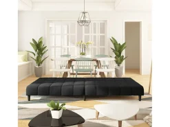 Sofá-cama de 2 lugares veludo preto PT125533