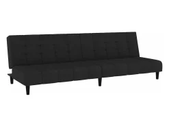 Sofá-cama de 2 lugares veludo preto PT125533