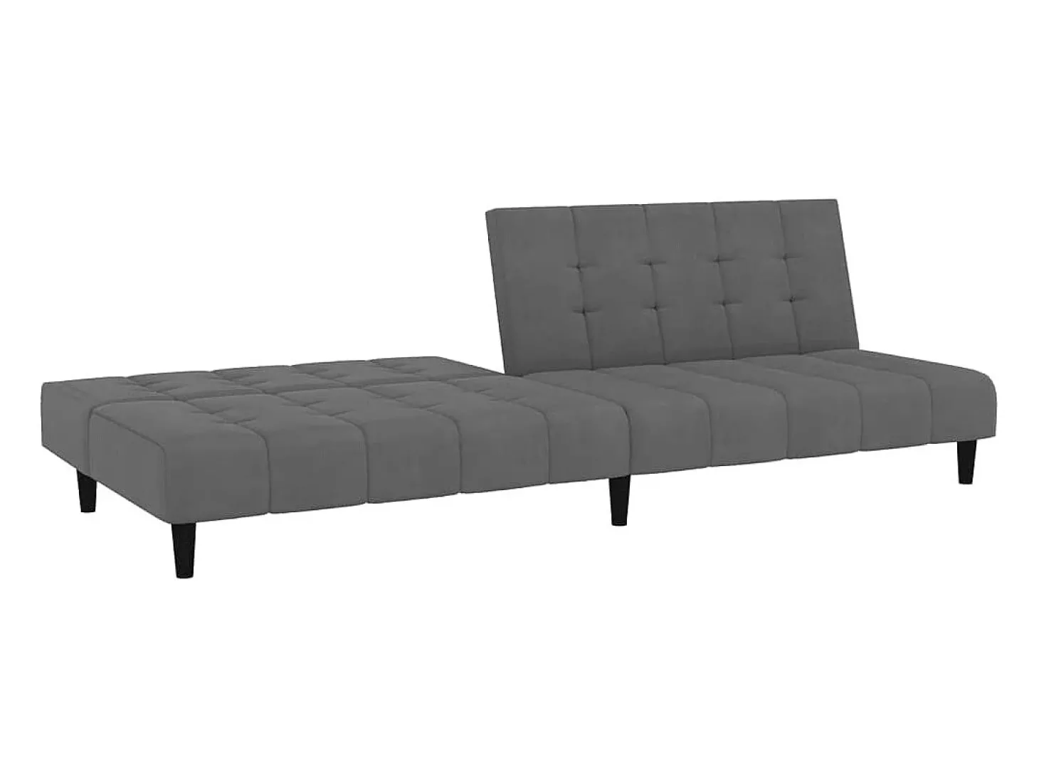 Sofá-cama de 2 lugares veludo cinzento-escuro PT722630