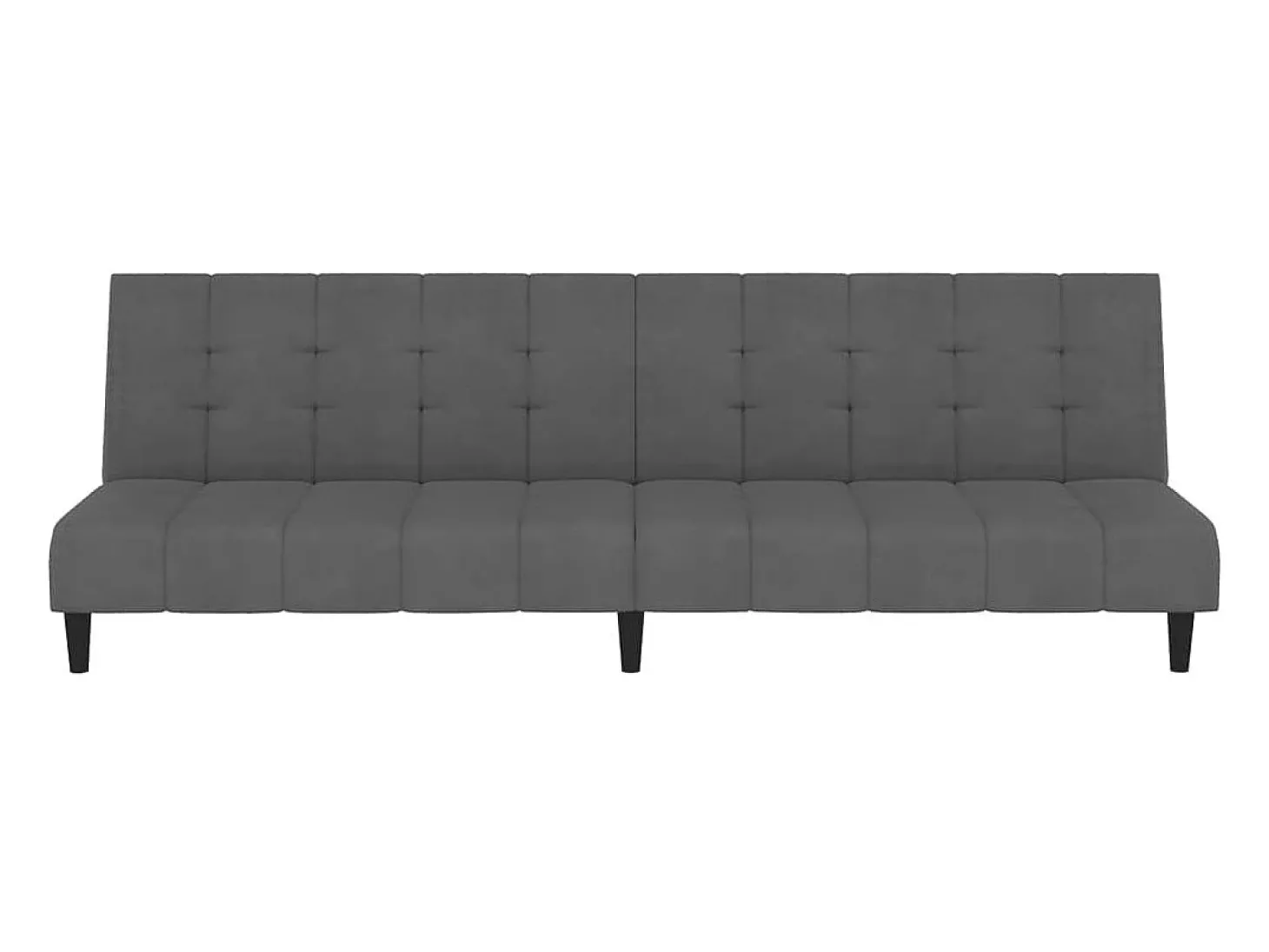 Sofá-cama de 2 lugares veludo cinzento-escuro PT722630