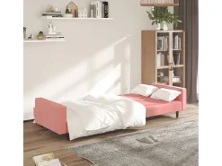 Sofá-cama de 2 lugares veludo rosa PT989431