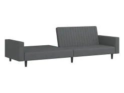 Sofá-cama de 2 lugares veludo cinzento-escuro PT507115