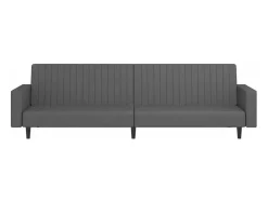 Sofá-cama de 2 lugares veludo cinzento-escuro PT507115