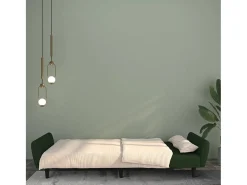Sofá-cama de 2 lugares veludo verde-escuro PT723412