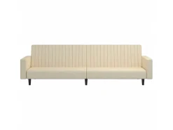 Sofá-cama de 2 lugares veludo cor creme PT981626