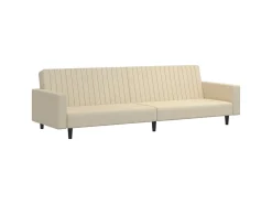 Sofá-cama de 2 lugares veludo cor creme PT981626