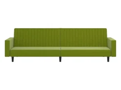 Sofá-cama de 2 lugares veludo verde-claro PT477843