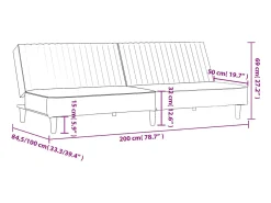 Sofá-cama de 2 lugares veludo cor creme