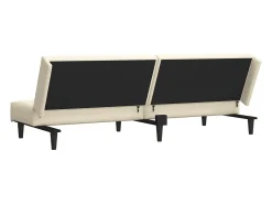 Sofá-cama de 2 lugares veludo cor creme