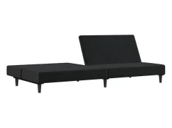 Sofá-cama de 2 lugares veludo preto PT298685