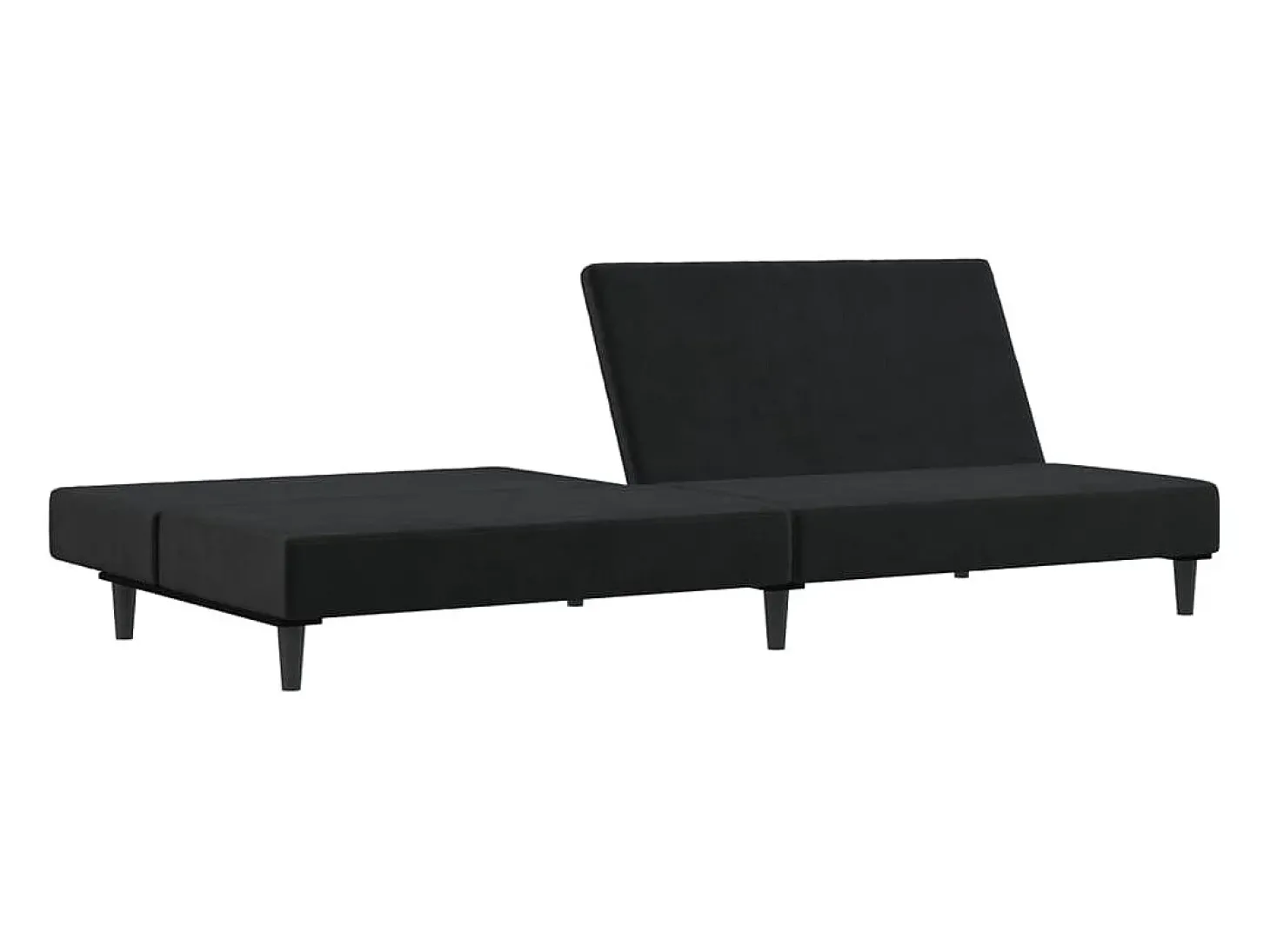 Sofá-cama de 2 lugares veludo preto PT298685