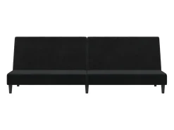 Sofá-cama de 2 lugares veludo preto PT298685