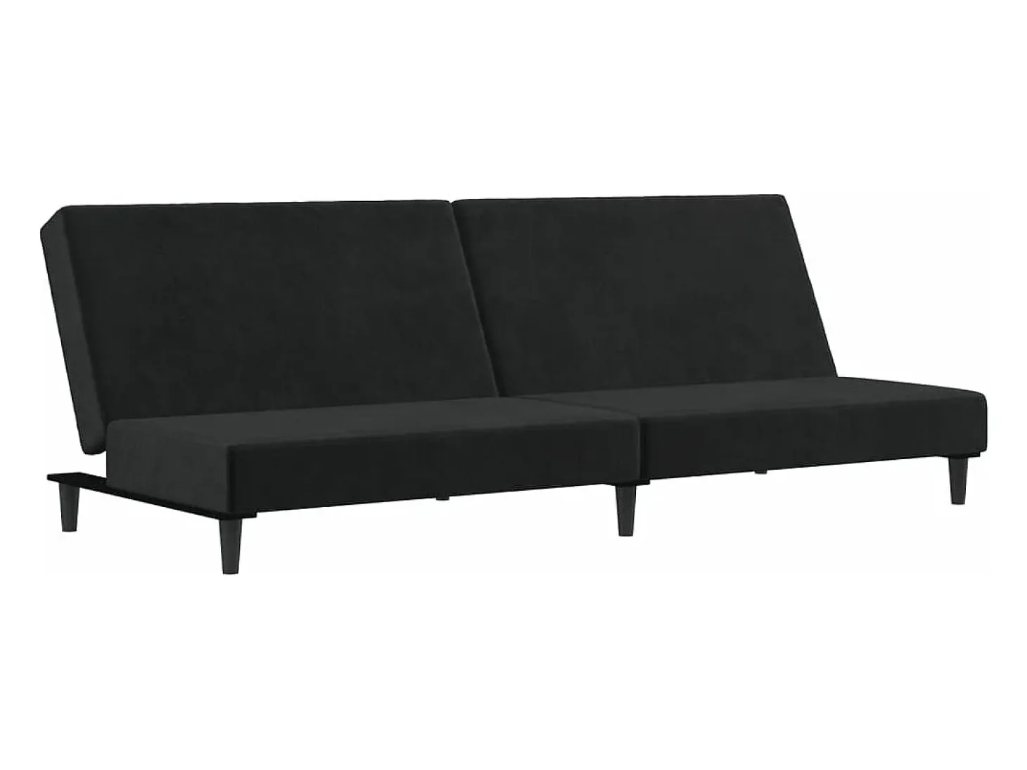 Sofá-cama de 2 lugares veludo preto PT298685