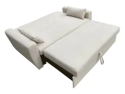 Sofá-cama de bombazina bege de 2 lugares MATT