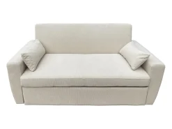 Sofá-cama de bombazina bege de 2 lugares MATT