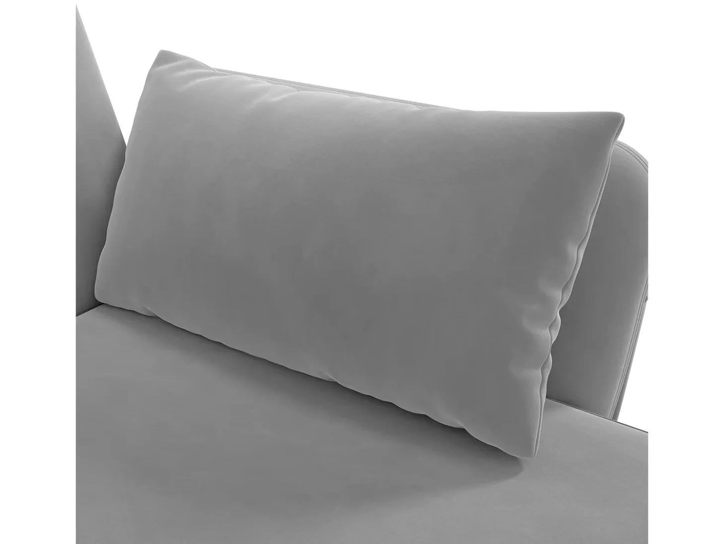 Sofá-cama de canto de 3 lugares com chaise longue e encosto ajustável - Veludo cinzento