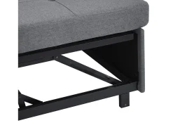 Sofá-cama de canto de 3 lugares em linho cinzento - Com compartimento de arrumação e suporte para copos embutido.