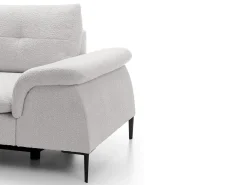 Sofá-cama de canto esquerdo JOLESA em tecido bouclé branco