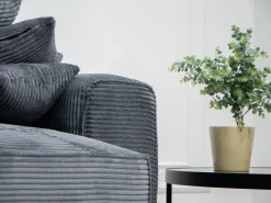Sofá-Cama de Canto Lauren Cinza 4 Lugares com Armazenamento, Chaise Longue Reversível e Tecido Fácil de Limpar