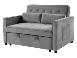 Sofá-Cama de Casal Japão 132cm Cinza