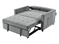 Sofá-Cama de Casal Japão 132cm Cinza