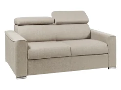 Sofá-cama de tecido bege assento memória de forma 120 colchão memória de forma 14cm VIZIR