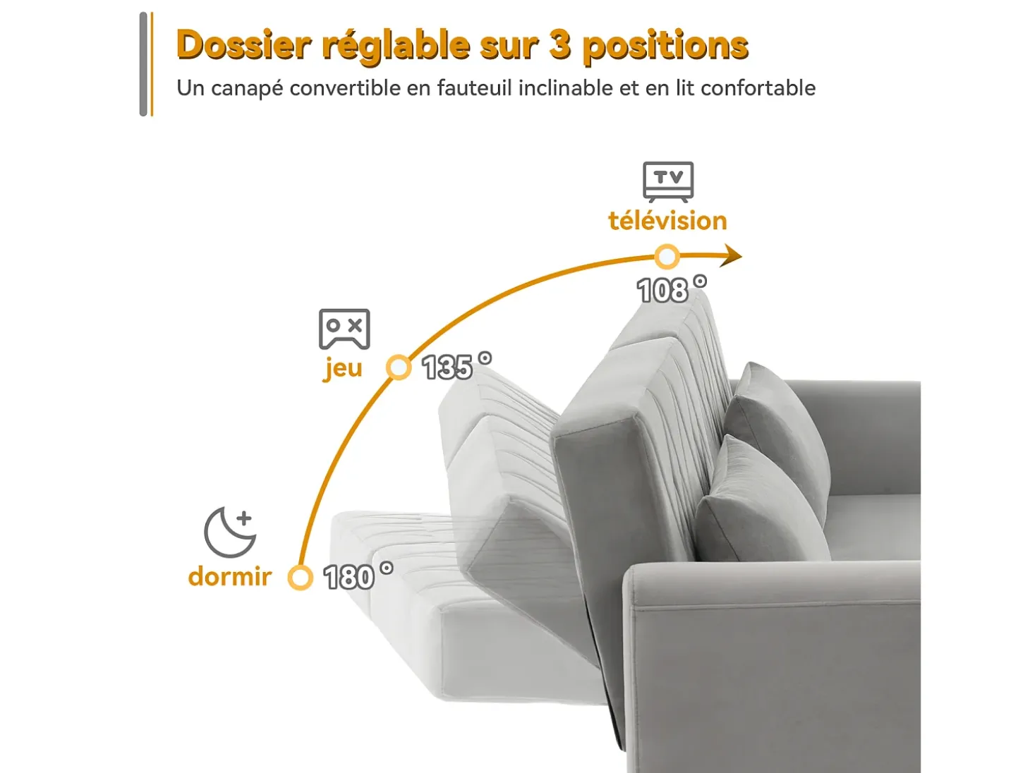 Sofá-cama de veludo de dois lugares, dobrável e compacto. Perfeito como cama de hóspedes para espaços pequenos, salas de estar, quartos ou home theaters.