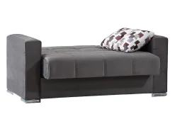 Sofá-cama Dgosen, sofá-cama contêiner linear de 2 lugares, Sofá da sala em tecido acolchoado com abertura click-clack, 160x85h91 cm, Cinza