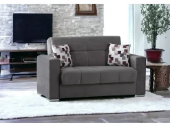 Sofá-cama Dgosen, sofá-cama contêiner linear de 2 lugares, Sofá da sala em tecido acolchoado com abertura click-clack, 160x85h91 cm, Cinza