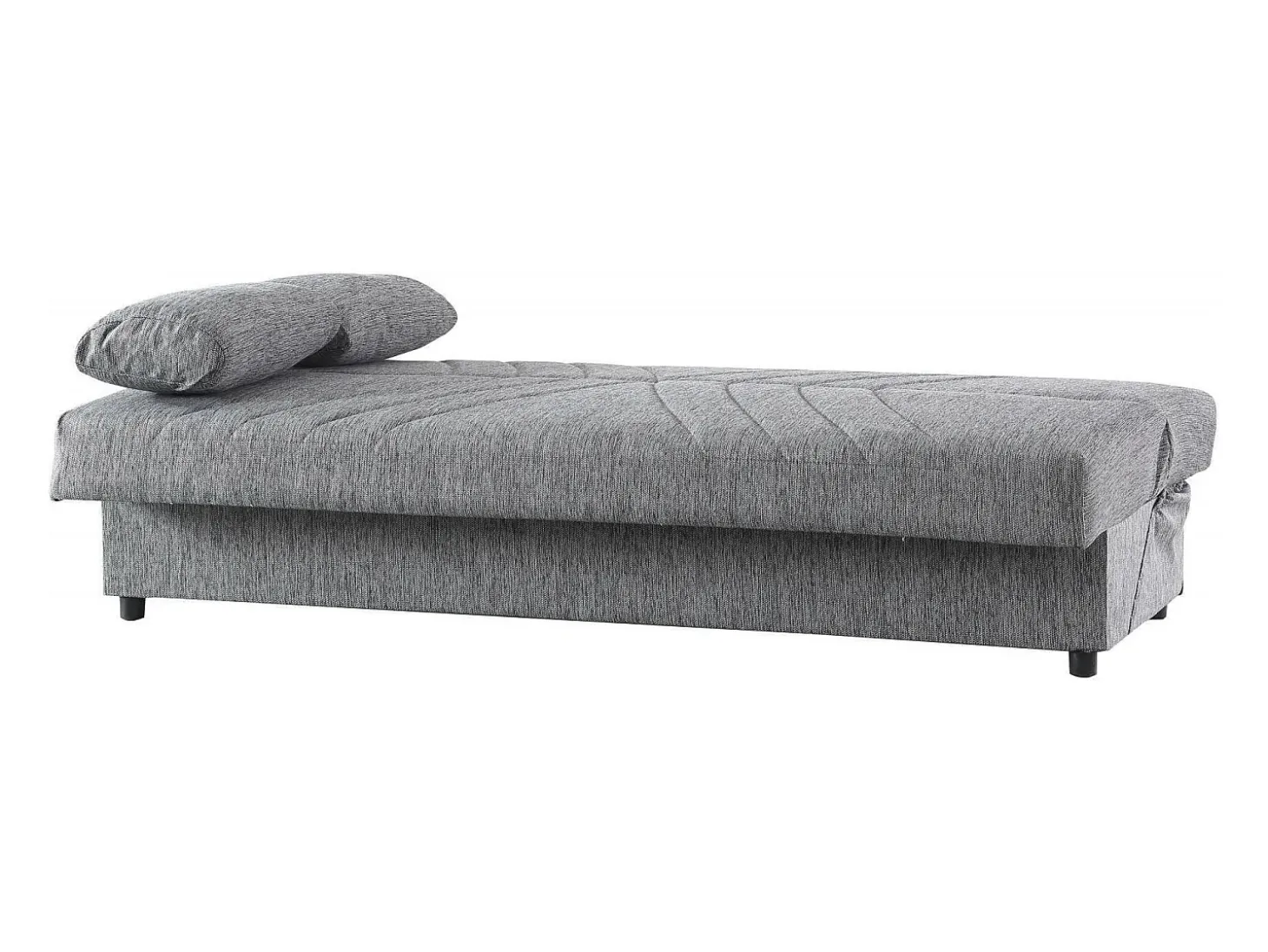 Sofá-cama Dmalama, ofá-cama de 3 lugare com arrumação com 2 almofada incluída, Sofá da ala em tecido acolchoado com abertura click-clack, 181x81h88 cm, Cinzento