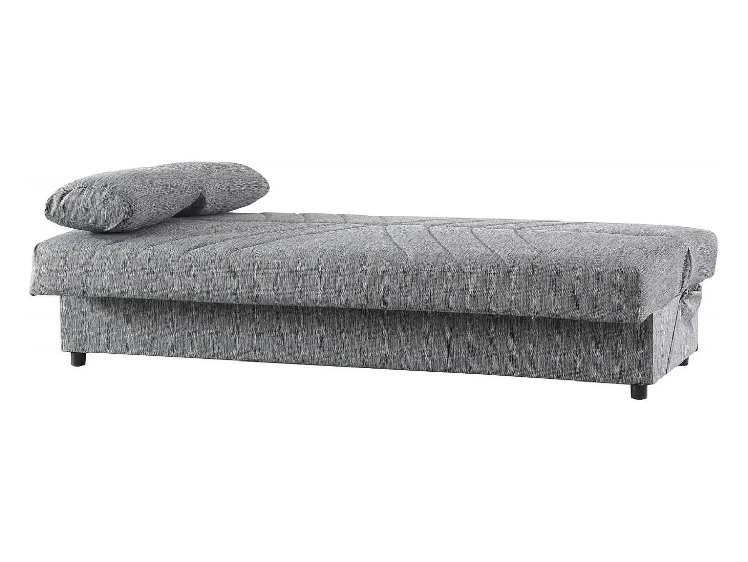 Sofá-cama Dmalama, ofá-cama de 3 lugare com arrumação com 2 almofada incluída, Sofá da ala em tecido acolchoado com abertura click-clack, 181x81h88 cm, Cinzento