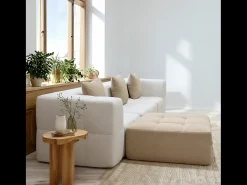 Sofá-cama Eden Completo 3 lugares - branco areia